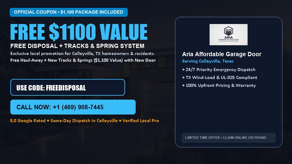 Aria Affordable Garage Door FREE Haul-Away & Heavy-Duty Tracks with New Door